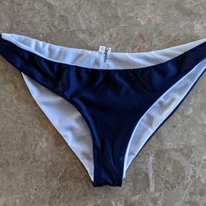 CUPSHE Navy/White Reversible Bikini Bottom